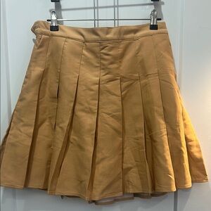 Tan Pleated Women's Skirt